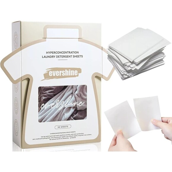 Evershine Hyperconcentration Laundry Detergent Sheets 100 Load 50 sheets - Picture 1 of 1